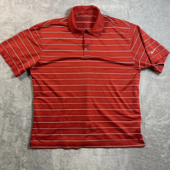 Nike Other - Nike Golf Shirt Mens Large Red Dri Fit Polo Athleisure Moisture Wick Casual Logo